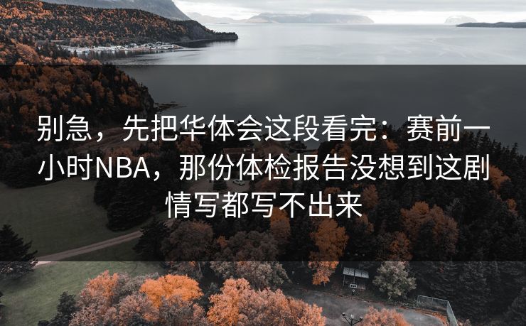 别急，先把华体会这段看完：赛前一小时NBA，那份体检报告没想到这剧情写都写不出来